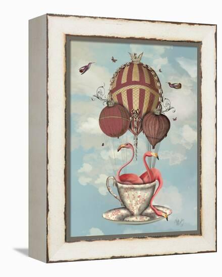 Flamingos in Teacup-Fab Funky-Framed Stretched Canvas