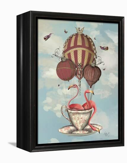 Flamingos in Teacup-Fab Funky-Framed Stretched Canvas