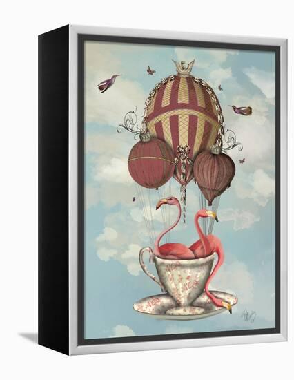Flamingos in Teacup-Fab Funky-Framed Stretched Canvas