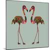Flamingos Seafoam-Sharon Turner-Mounted Art Print