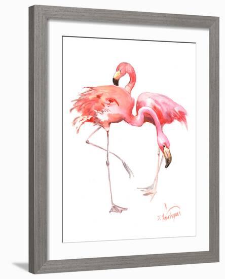 Flamingos-Suren Nersisyan-Framed Art Print