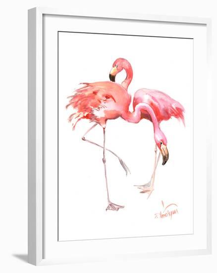 Flamingos-Suren Nersisyan-Framed Art Print