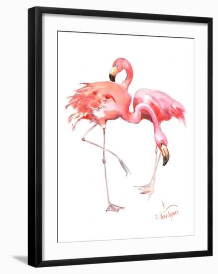 Flamingos-Suren Nersisyan-Framed Art Print