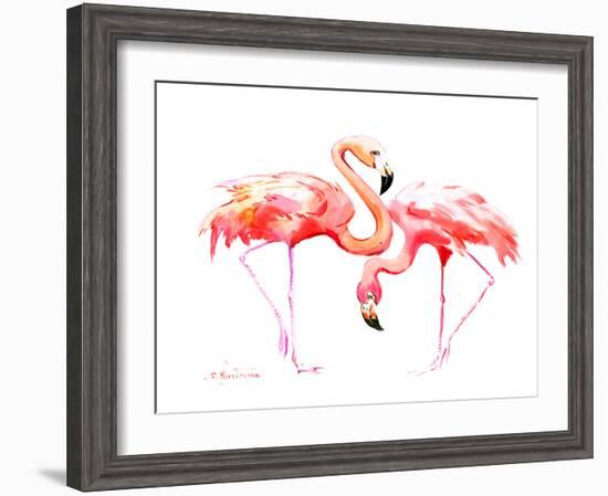 Flamingos-Suren Nersisyan-Framed Art Print