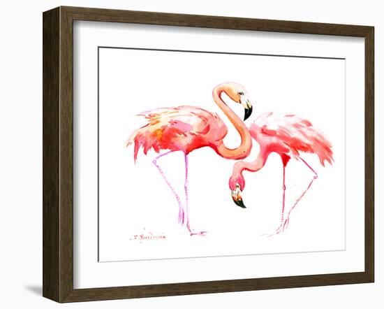 Flamingos-Suren Nersisyan-Framed Art Print