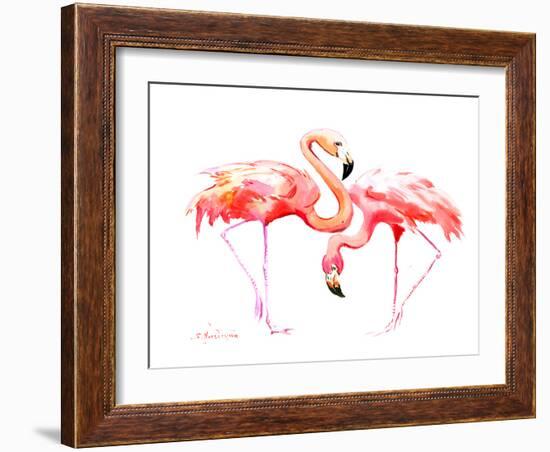 Flamingos-Suren Nersisyan-Framed Art Print