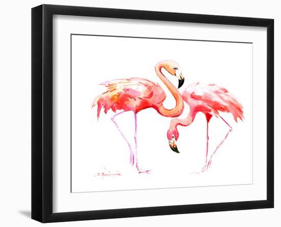 Flamingos-Suren Nersisyan-Framed Art Print