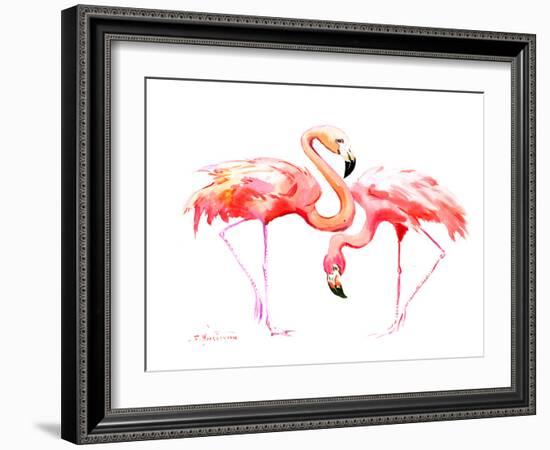 Flamingos-Suren Nersisyan-Framed Art Print