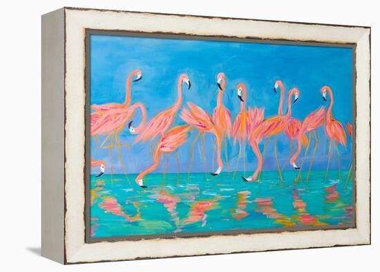 Flamingos-Julie DeRice-Framed Stretched Canvas