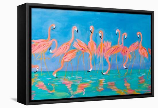 Flamingos-Julie DeRice-Framed Stretched Canvas