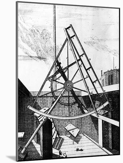 Flamsteed's Equatorially Mounted Sextant Fitted with Telescope, 1725-null-Mounted Giclee Print