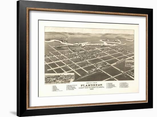 Flandreau, South Dakota - Panoramic Map-Lantern Press-Framed Art Print