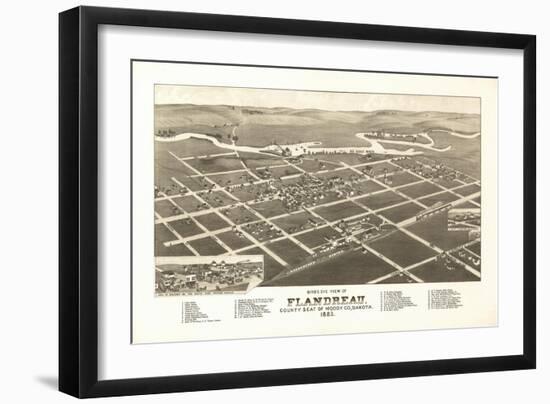 Flandreau, South Dakota - Panoramic Map-Lantern Press-Framed Art Print