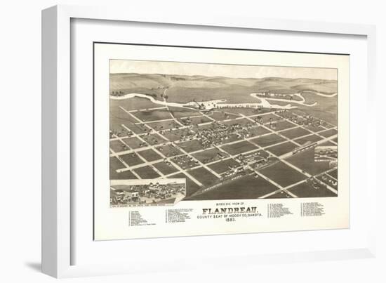 Flandreau, South Dakota - Panoramic Map-Lantern Press-Framed Art Print