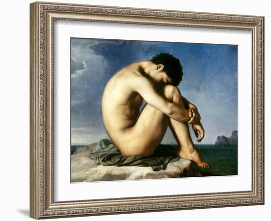 Flandrin: Nude Youth, 1837-Hippolyte Flandrin-Framed Giclee Print