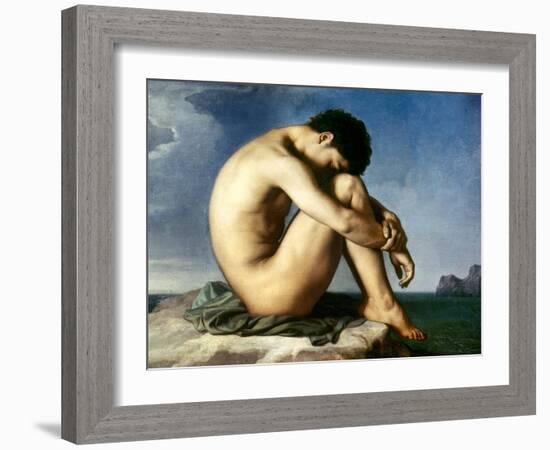 Flandrin: Nude Youth, 1837-Hippolyte Flandrin-Framed Giclee Print