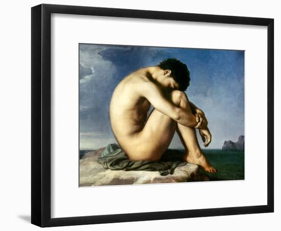 Flandrin: Nude Youth, 1837-Hippolyte Flandrin-Framed Giclee Print