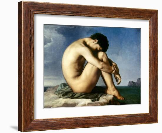 Flandrin: Nude Youth, 1837-Hippolyte Flandrin-Framed Giclee Print