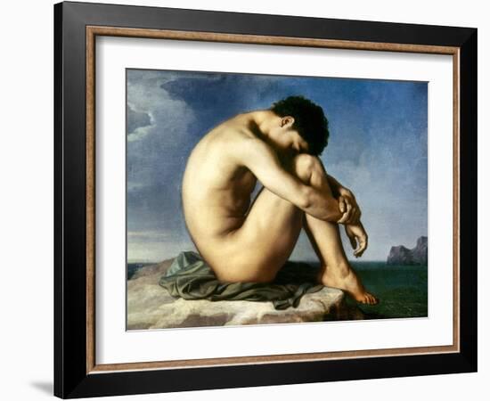 Flandrin: Nude Youth, 1837-Hippolyte Flandrin-Framed Giclee Print