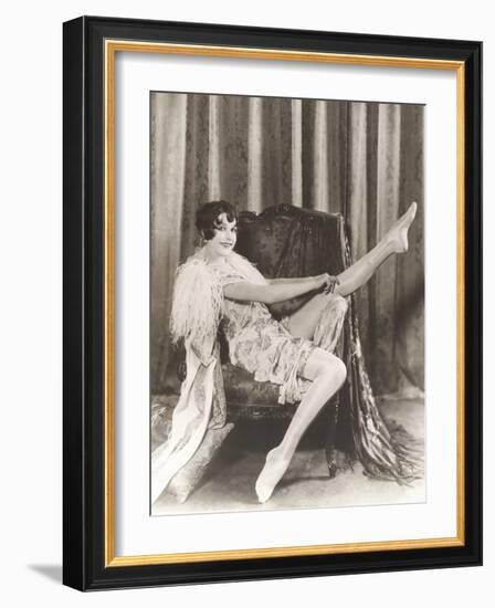 Flapper Rolling Up Stockings-null-Framed Photo