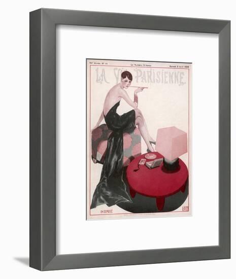 Flapper Smokes a Ciggie-null-Framed Art Print