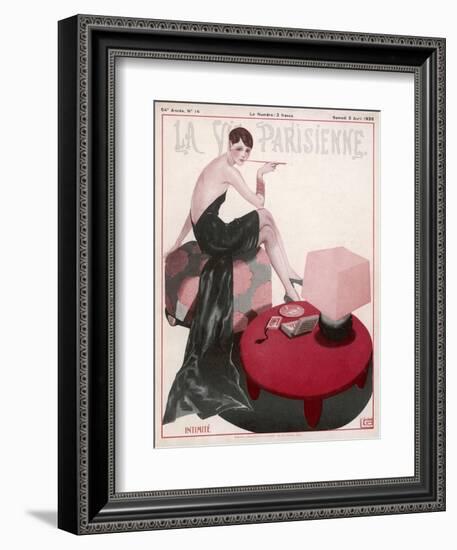 Flapper Smokes a Ciggie-null-Framed Art Print