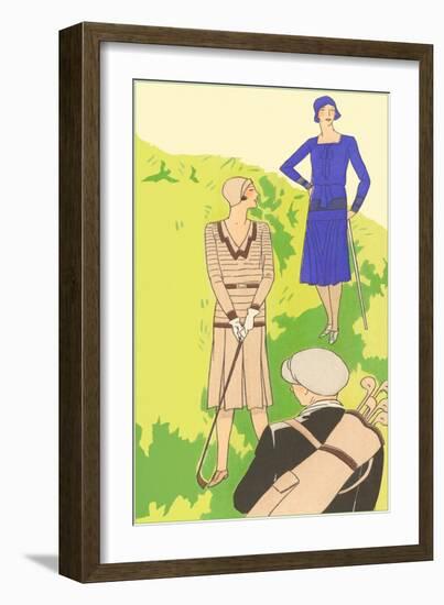 Flappers golfing-null-Framed Premium Giclee Print