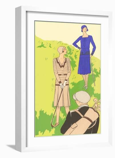 Flappers golfing-null-Framed Premium Giclee Print