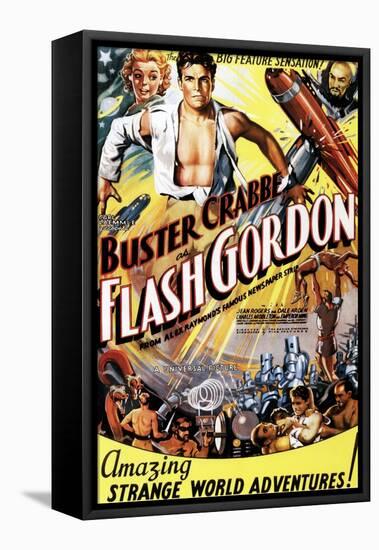 Flash Gordon, Jean Rogers, Larry 'Buster' Crabbe, Charles Middleton, 1936-null-Framed Stretched Canvas