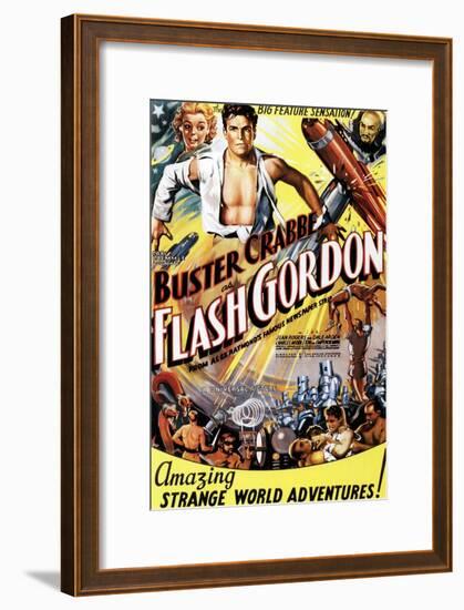 Flash Gordon, Jean Rogers, Larry 'Buster' Crabbe, Charles Middleton, 1936-null-Framed Art Print