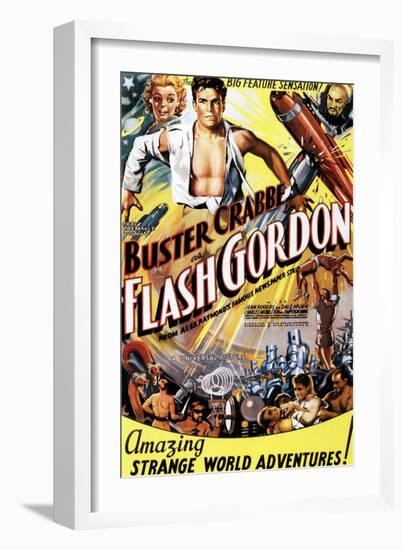 Flash Gordon, Jean Rogers, Larry 'Buster' Crabbe, Charles Middleton, 1936-null-Framed Art Print