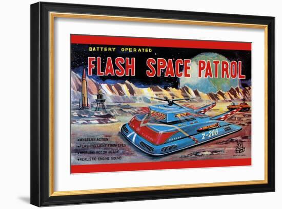 Flash Space Patrol-null-Framed Art Print