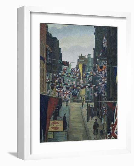 Flask Walk, Hampstead, on Coronation Day-Charles Ginner-Framed Giclee Print