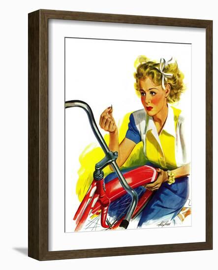 "Flat Bike Tire," July 24, 1943-Alex Ross-Framed Giclee Print