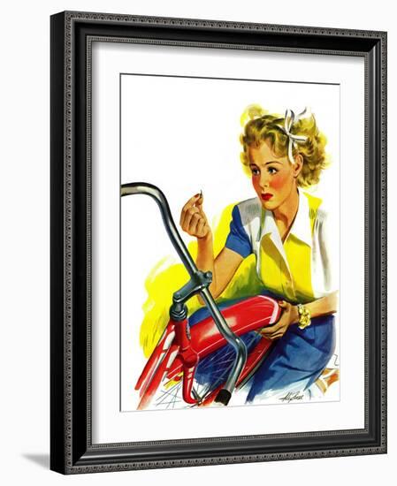 "Flat Bike Tire," July 24, 1943-Alex Ross-Framed Giclee Print