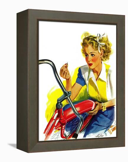 "Flat Bike Tire," July 24, 1943-Alex Ross-Framed Premier Image Canvas