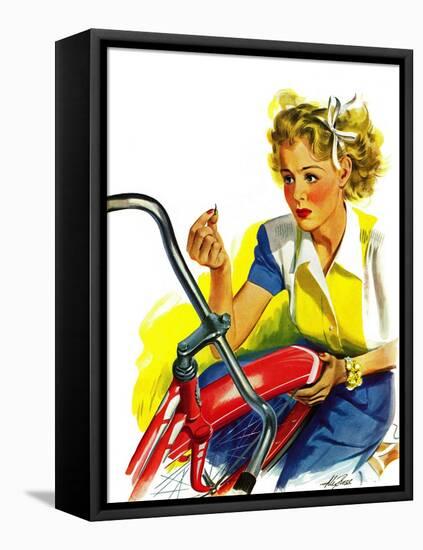 "Flat Bike Tire," July 24, 1943-Alex Ross-Framed Premier Image Canvas