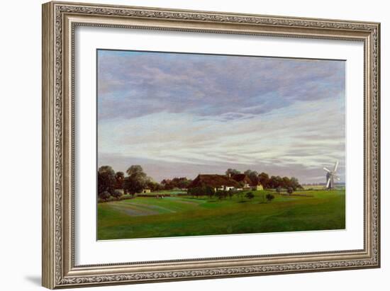 Flat Countryside (Near Greifswal), 1822-1823-Caspar David Friedrich-Framed Giclee Print