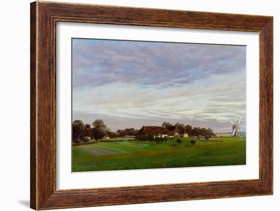 Flat Countryside (Near Greifswal), 1822-1823-Caspar David Friedrich-Framed Giclee Print