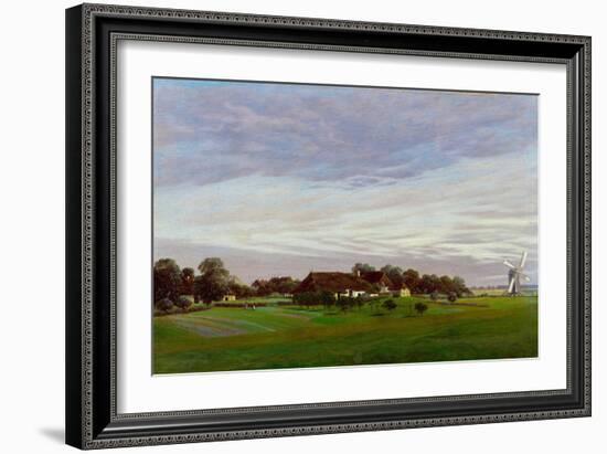 Flat Countryside (Near Greifswal), 1822-1823-Caspar David Friedrich-Framed Giclee Print