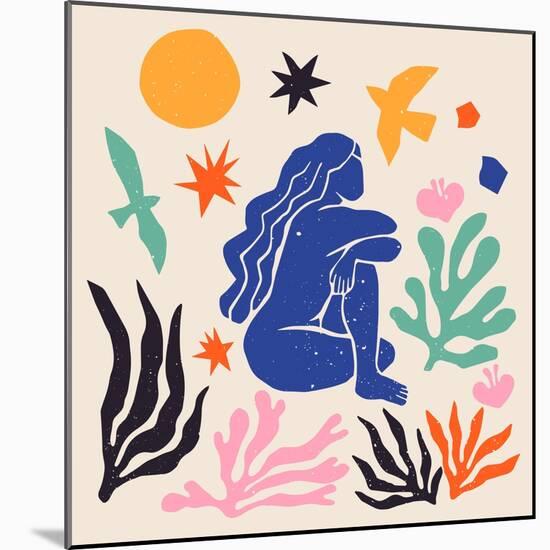 Flat Design Matisse Style Best Vector Illustration-Nadezhda Ivanova-Mounted Photographic Print