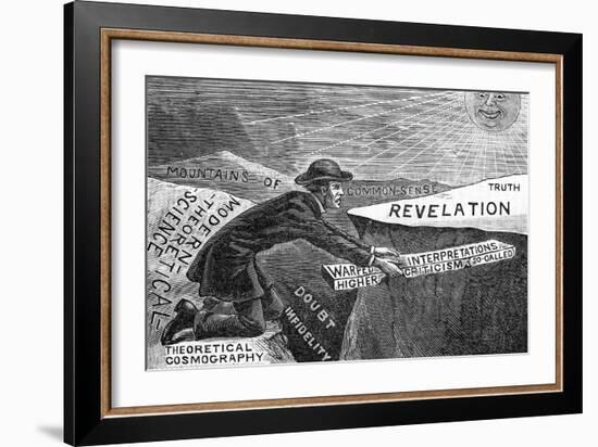 Flat Earth Puzzle-null-Framed Art Print