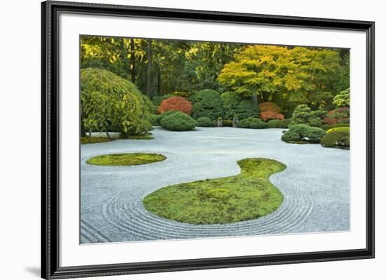 Flat Garden from the Pavilion, Portland Japanese Garden, Portland, Oregon, USA-Michel Hersen-Framed Photographic Print