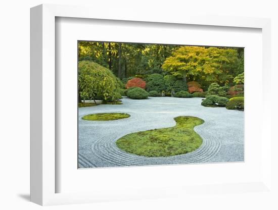 Flat Garden from the Pavilion, Portland Japanese Garden, Portland, Oregon, USA-Michel Hersen-Framed Photographic Print