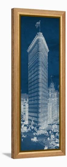 Flat Iron 1909 Blueprint Panel-Hugo Wild-Framed Stretched Canvas