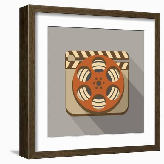 Flat Long Shadow Cinema Icon-YasnaTen-Framed Art Print