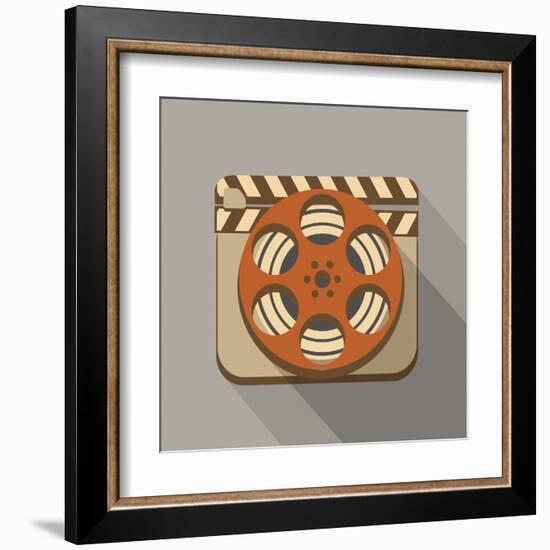 Flat Long Shadow Cinema Icon-YasnaTen-Framed Art Print