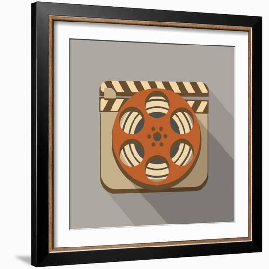 Flat Long Shadow Cinema Icon-YasnaTen-Framed Art Print