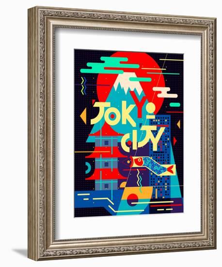 Flat Poster. Tokyo City-Daria_I-Framed Art Print