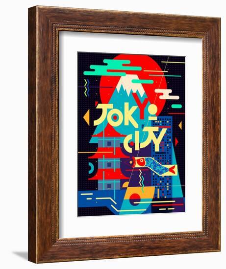 Flat Poster. Tokyo City-Daria_I-Framed Art Print